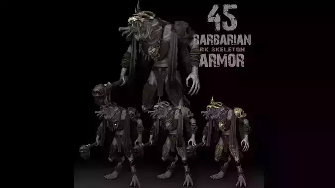 45 Barbarian Armor Low-poly 3D model