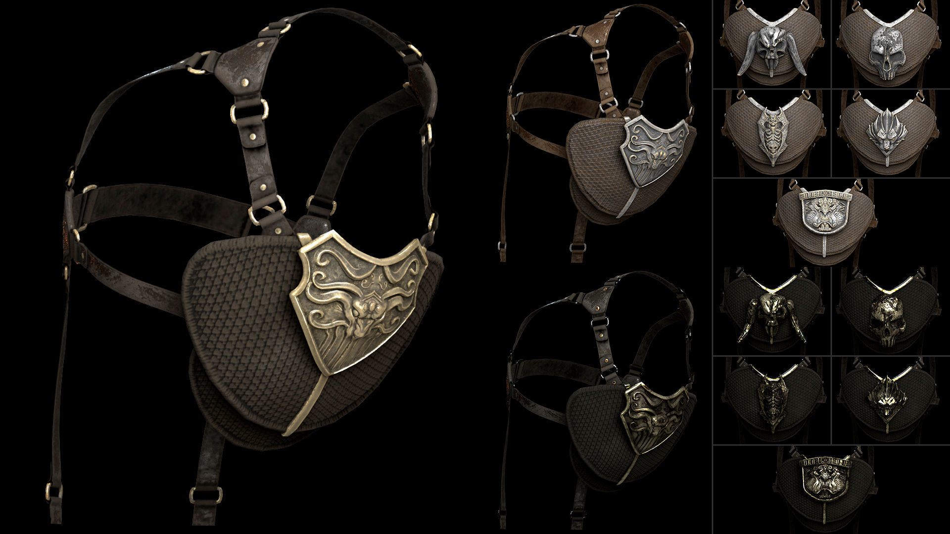 45 Barbarian Armor Low-poly 3D model_16