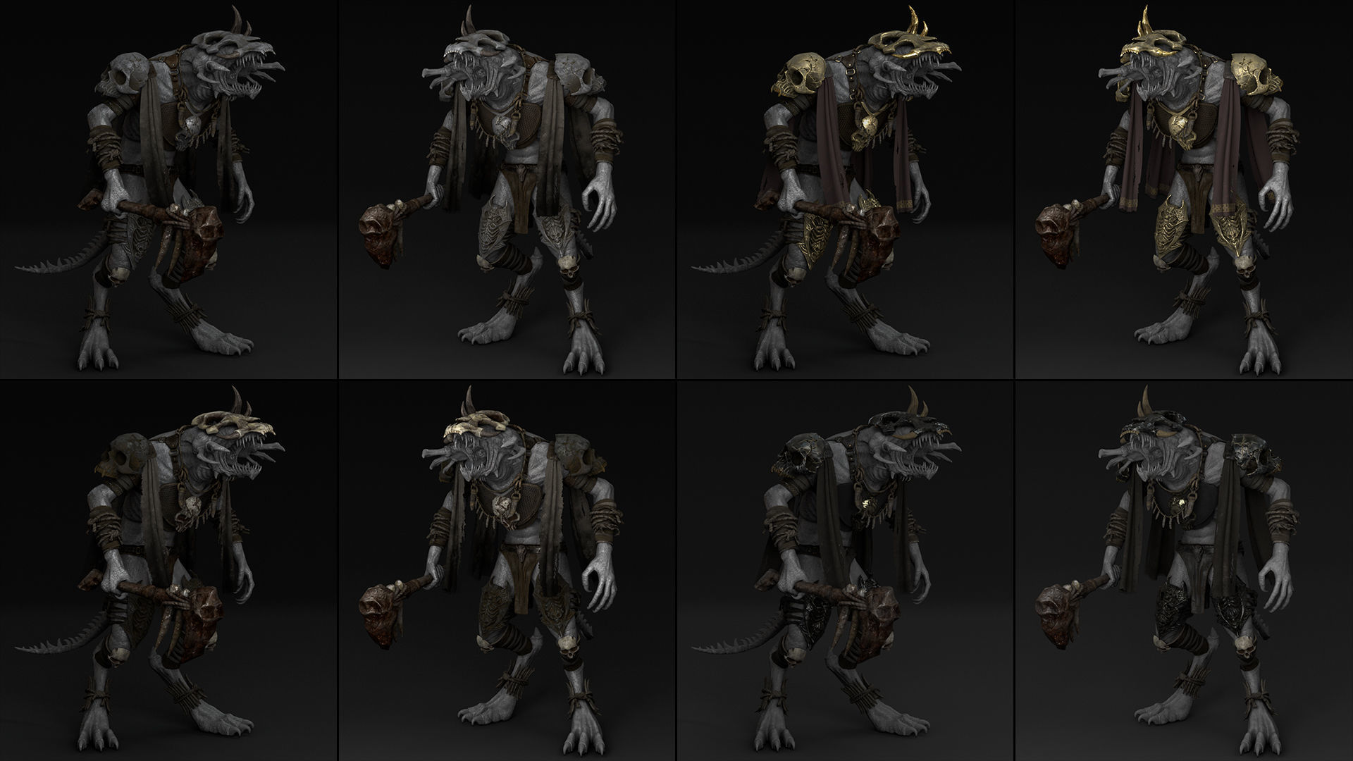 45 Barbarian Armor Low-poly 3D model_23