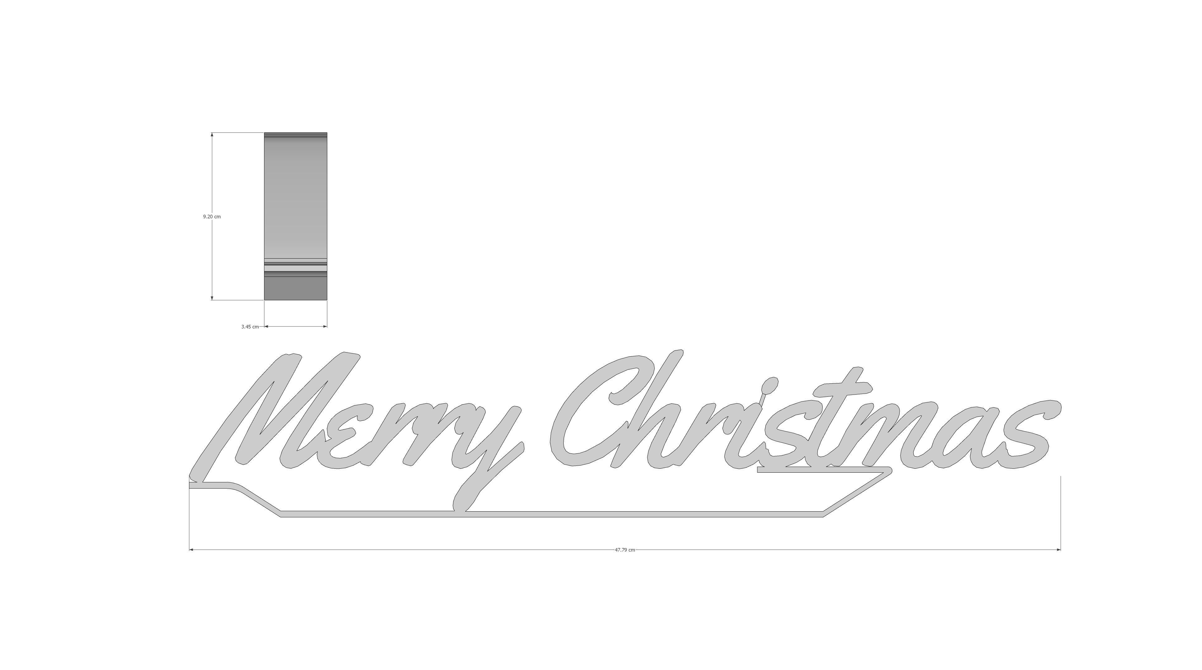 3D Merry Christmas  Ornament 3D print model_3