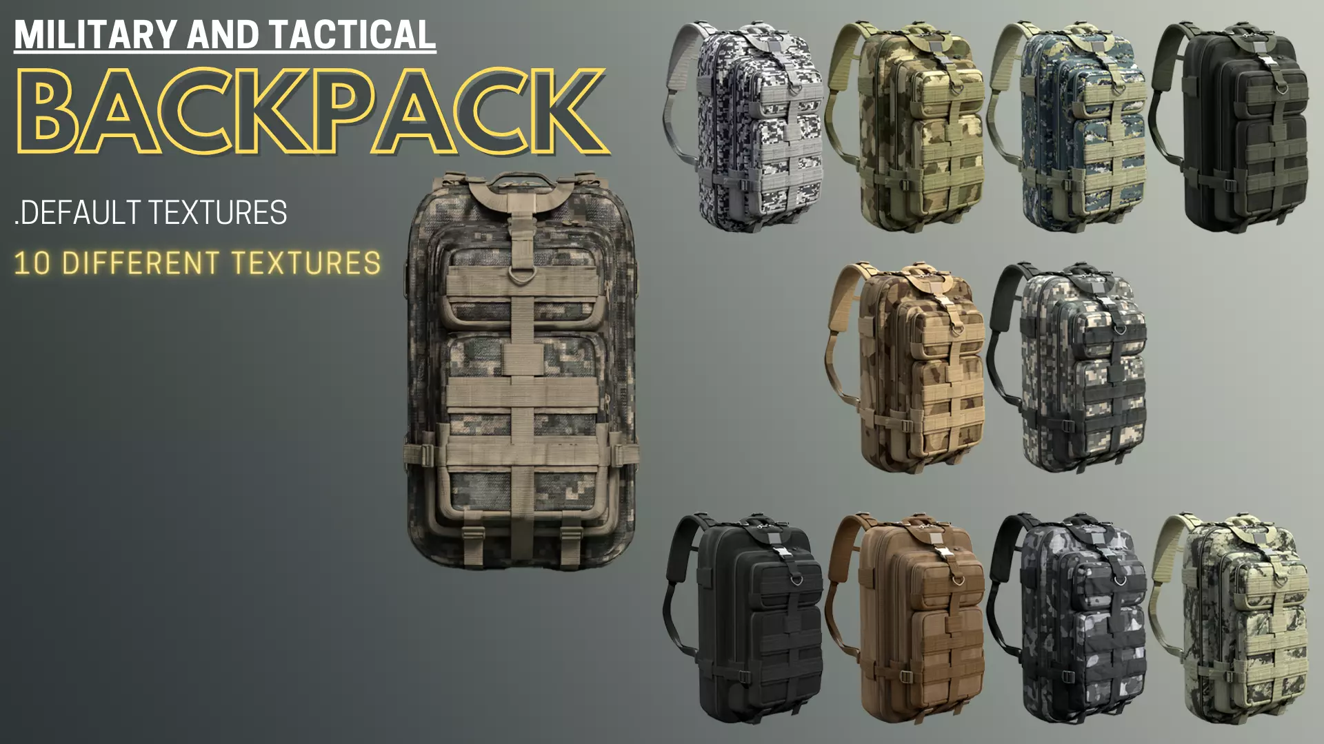 Military and Tactical Backpack Free 3D model