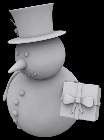 Snowman gift ornament 3D print model_2