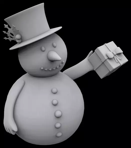 Snowman gift ornament 3D print model_0