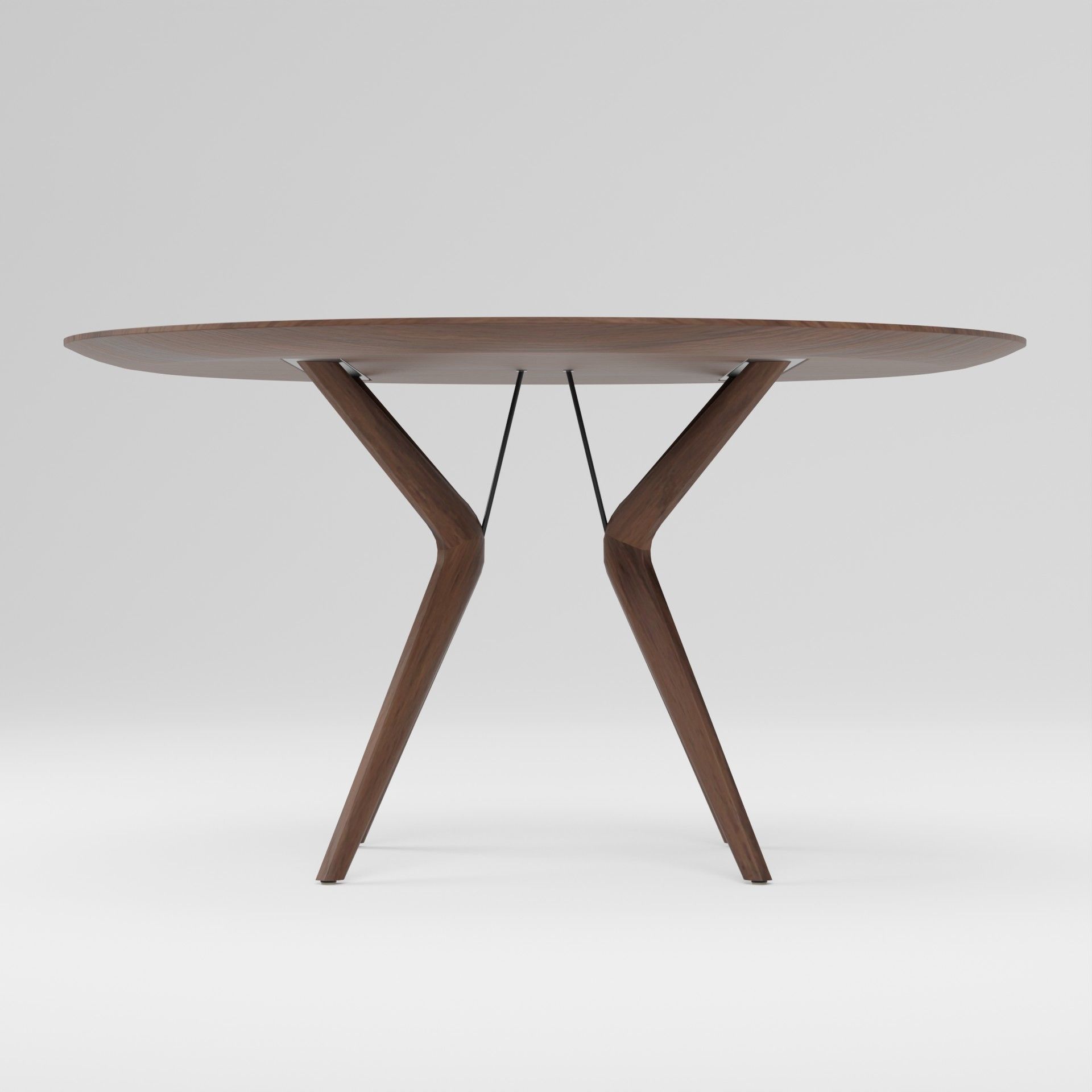 Wooden Dining Table Round 3D Model Artisan Lakri 3D model_2
