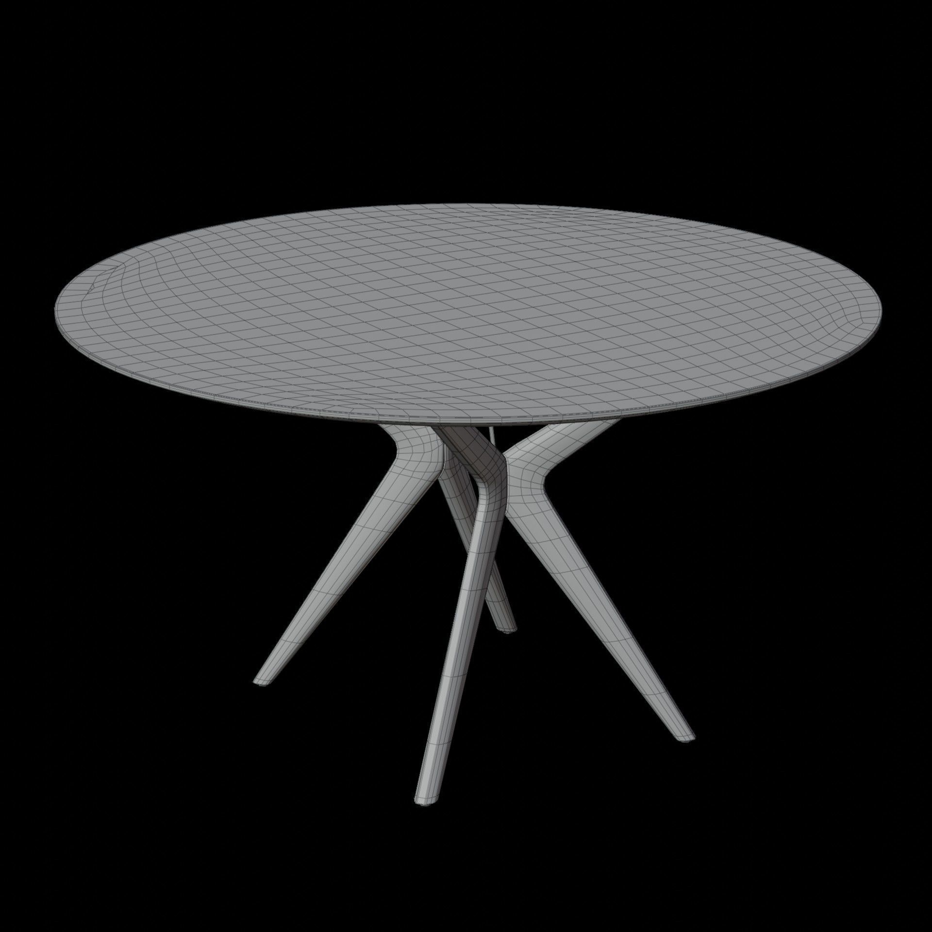 Wooden Dining Table Round 3D Model Artisan Lakri 3D model_5