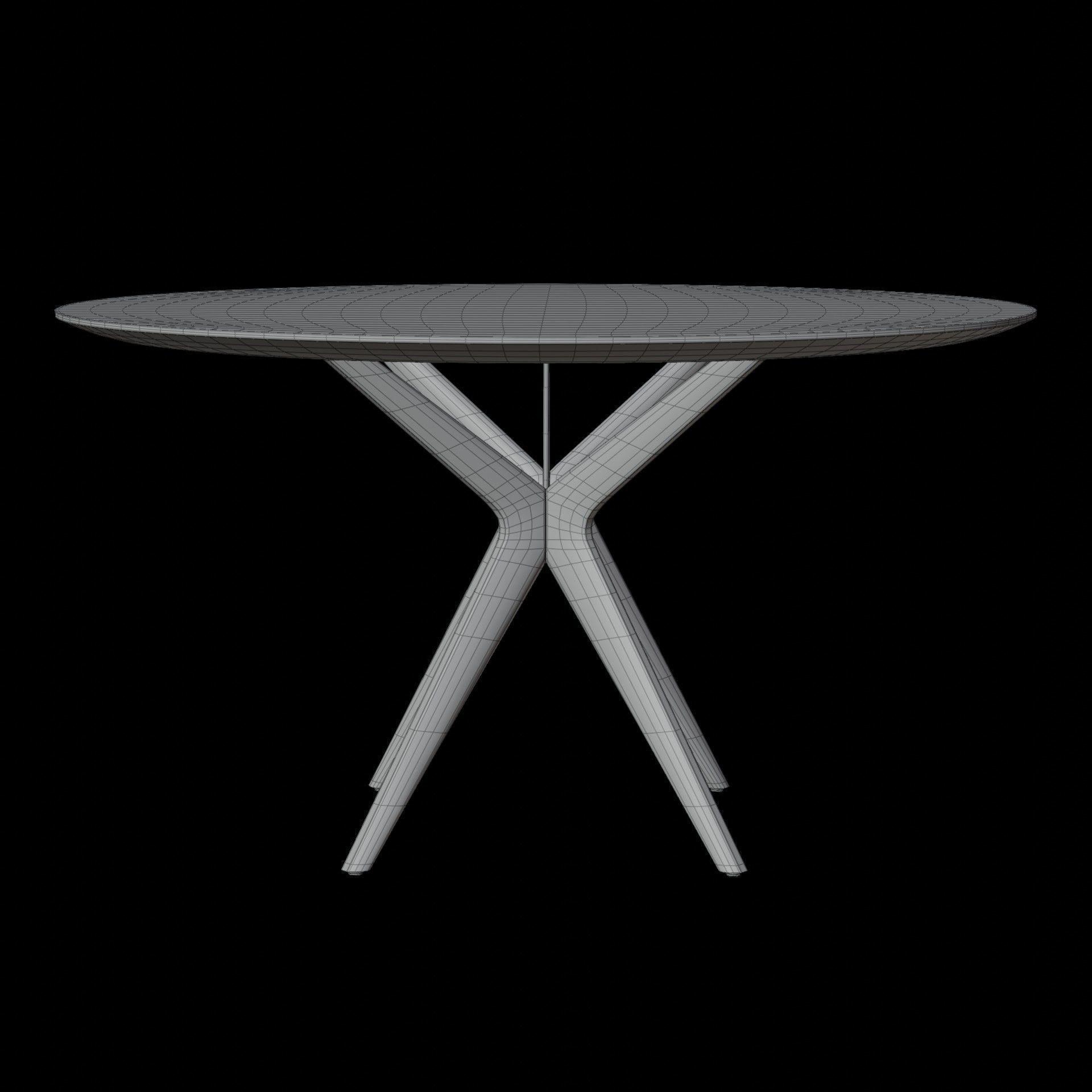 Wooden Dining Table Round 3D Model Artisan Lakri 3D model_7