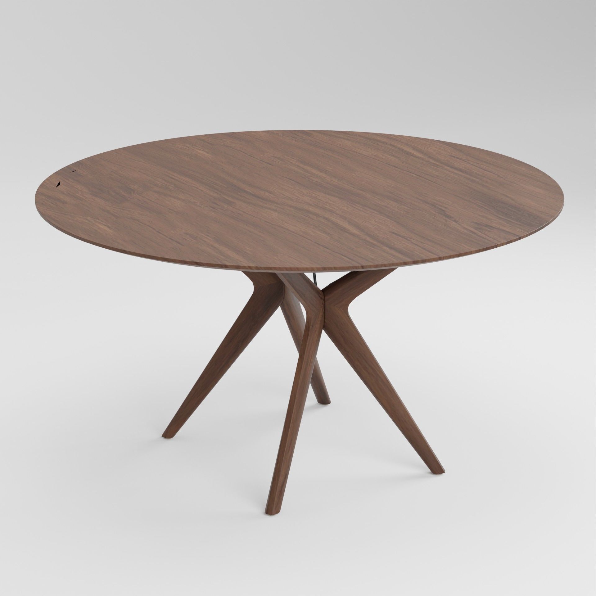 Wooden Dining Table Round 3D Model Artisan Lakri 3D model_1