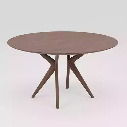 Wooden Dining Table Round 3D Model Artisan Lakri