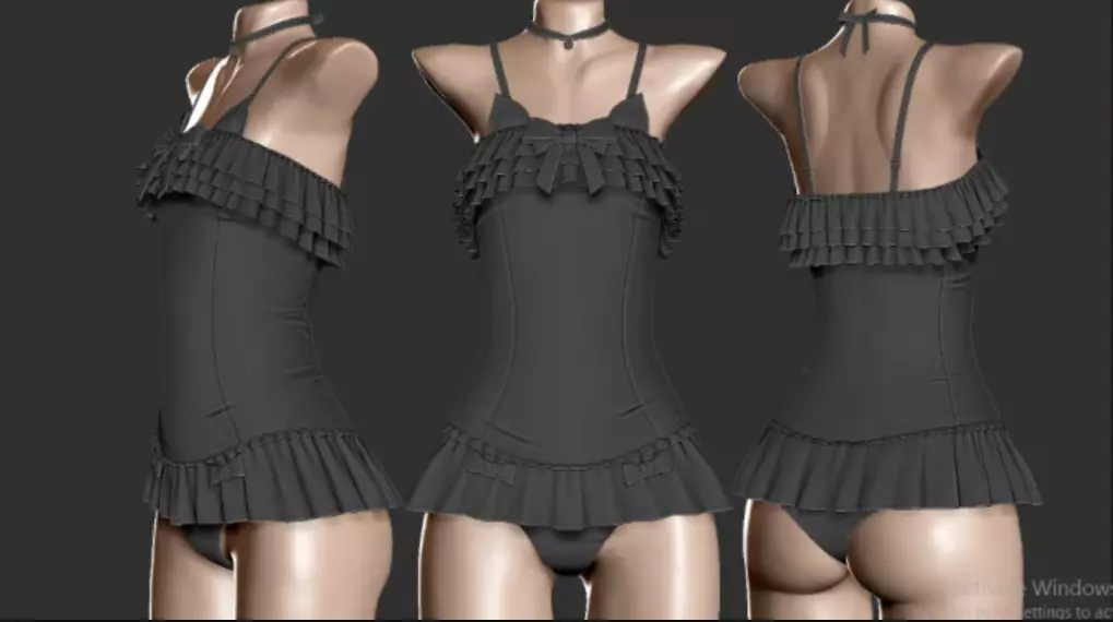 I will second life 3d model 3d design 3d clothing fashion design Low-poly 3D model_0