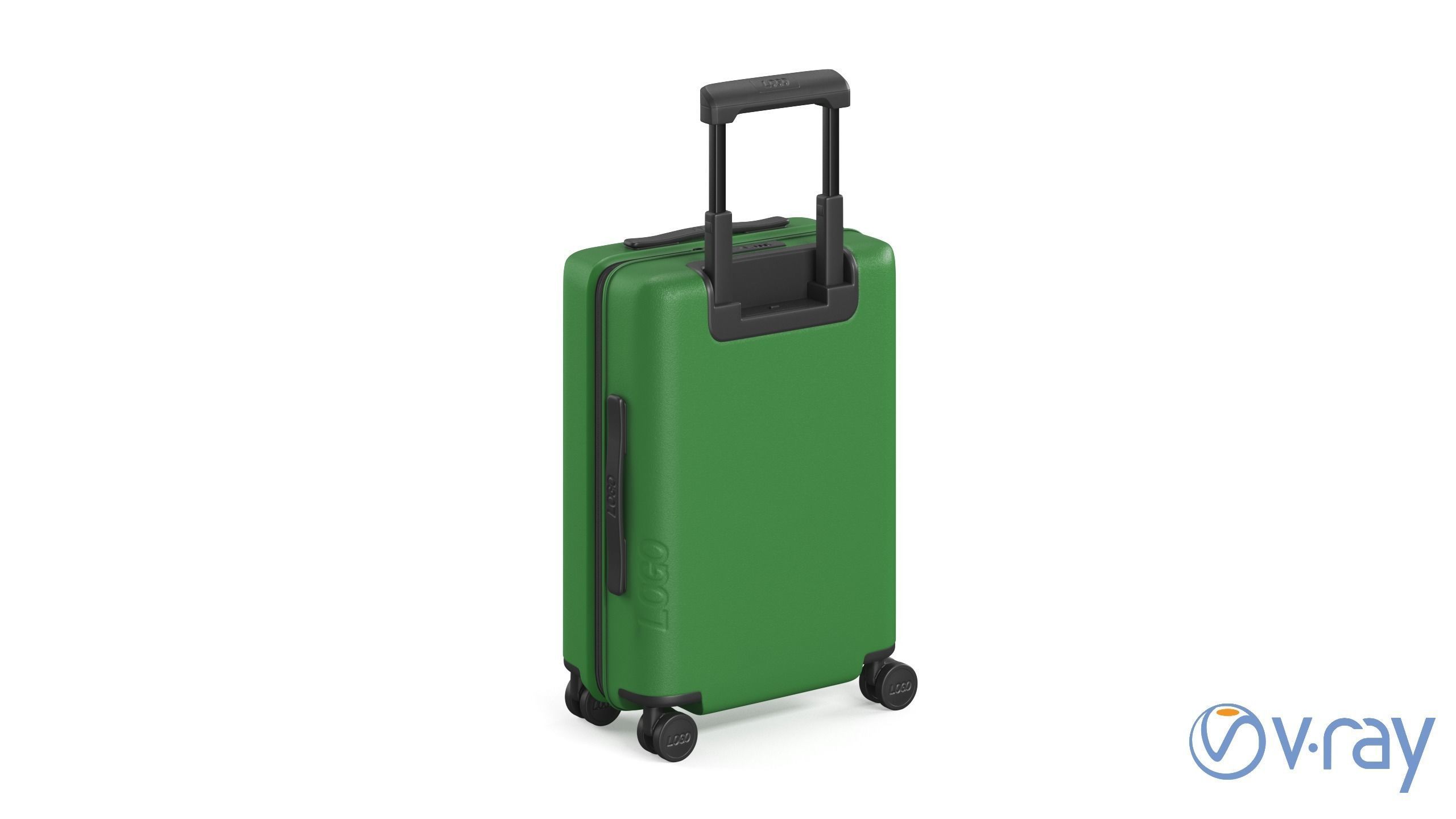 Carry on suitcase luggage bag 3D model_11