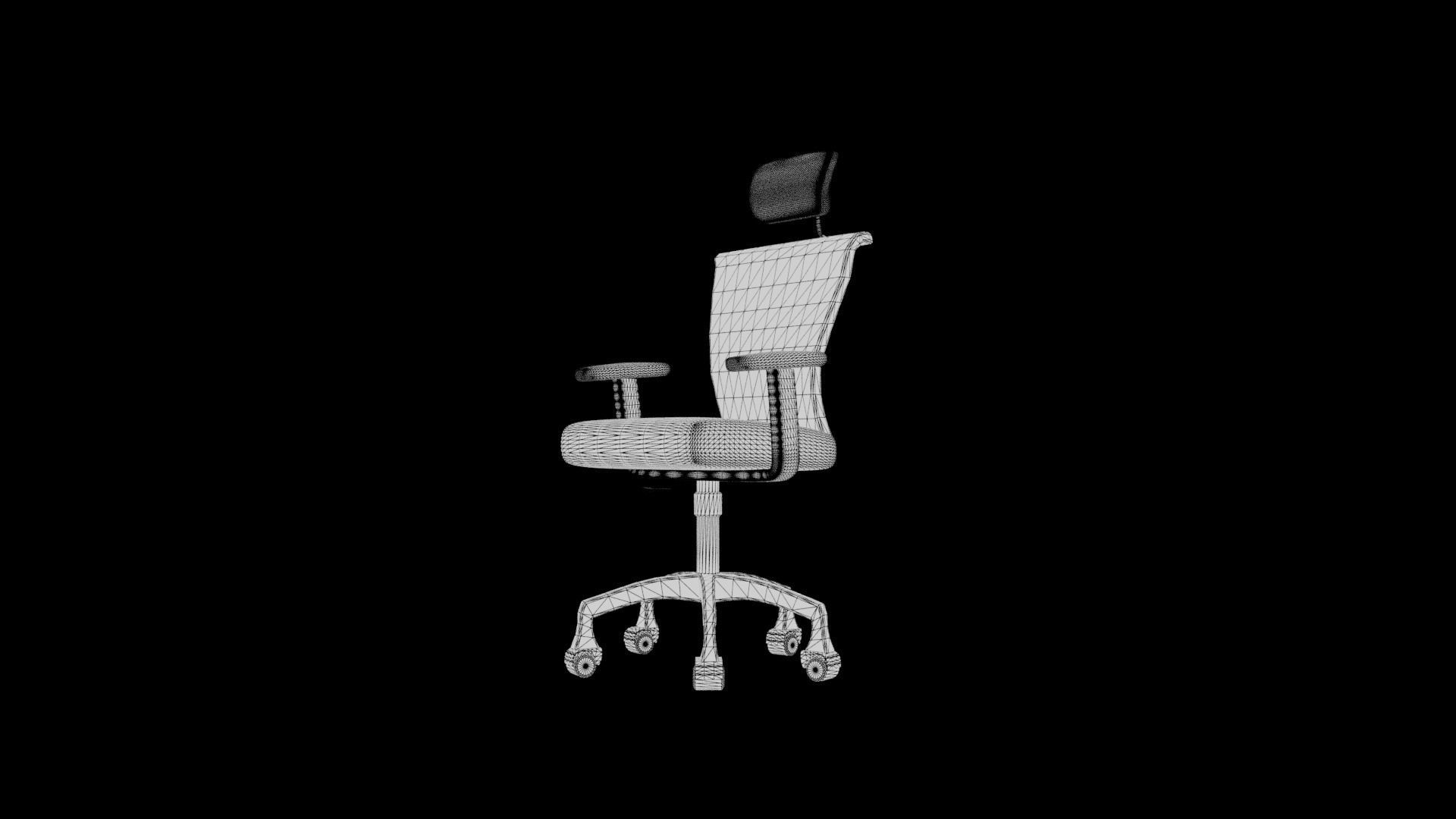 Office Chair 3D Model Rig 3D model_5