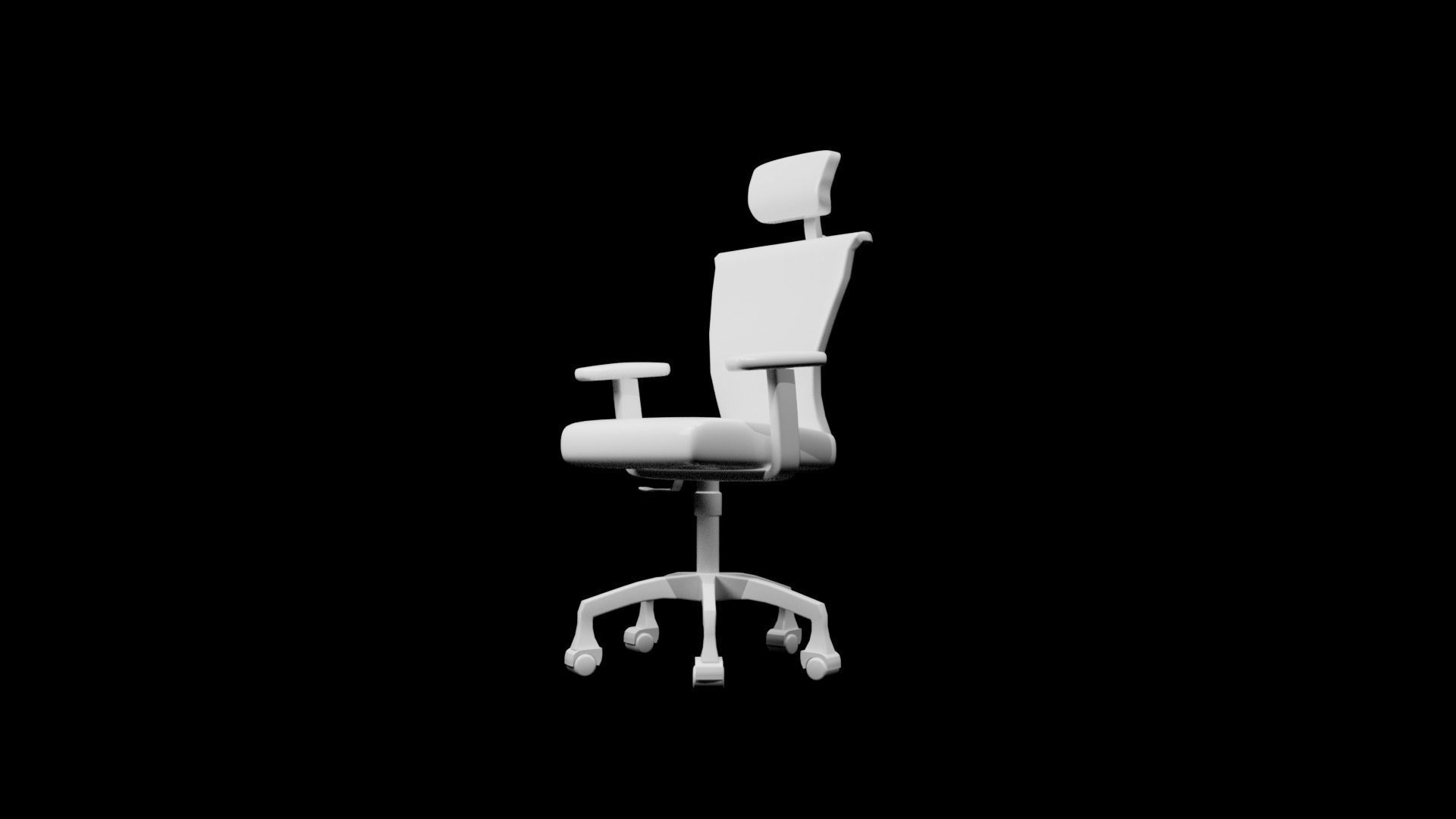 Office Chair 3D Model Rig 3D model_3