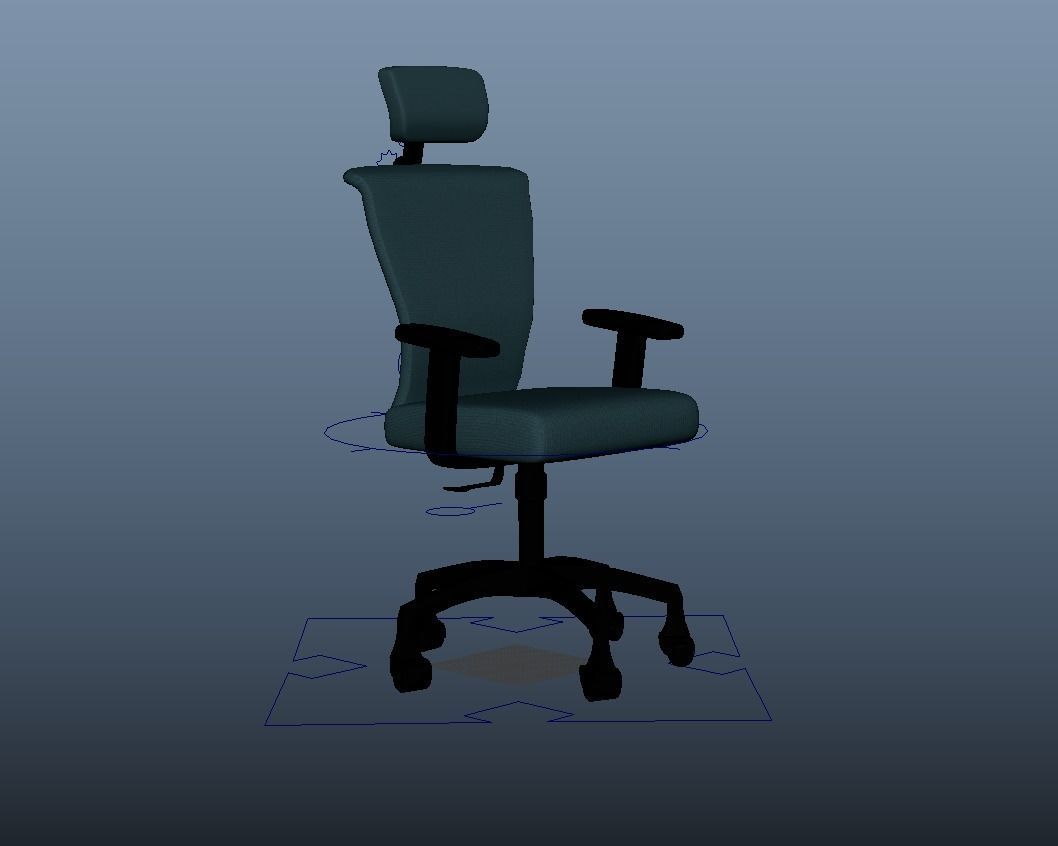 Office Chair 3D Model Rig 3D model_2