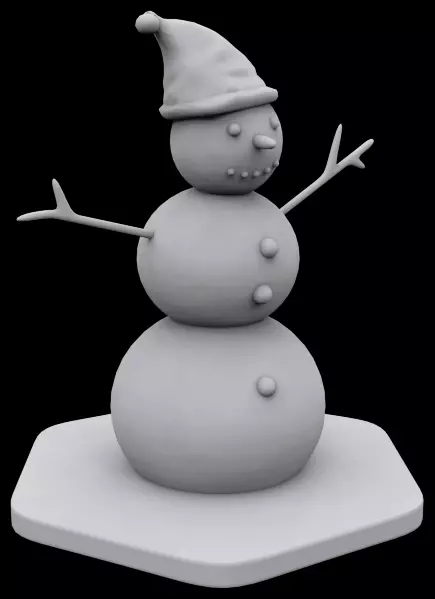 Snowman 3D print model_0
