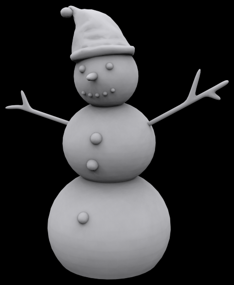 Snowman 3D print model_1