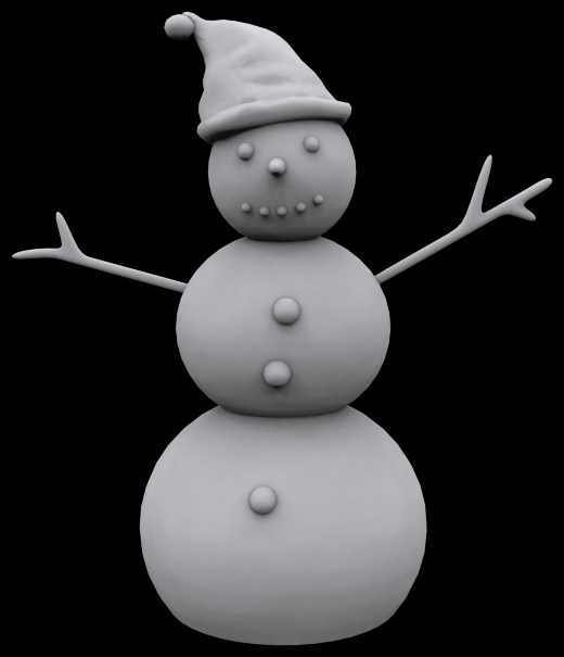 Snowman 3D print model_3
