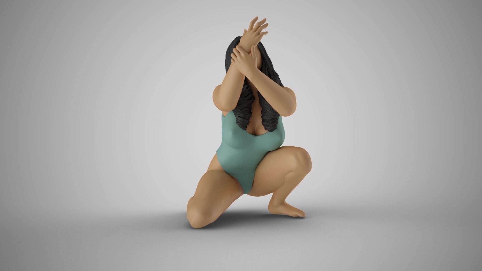 Begging Woman 3D print model_10
