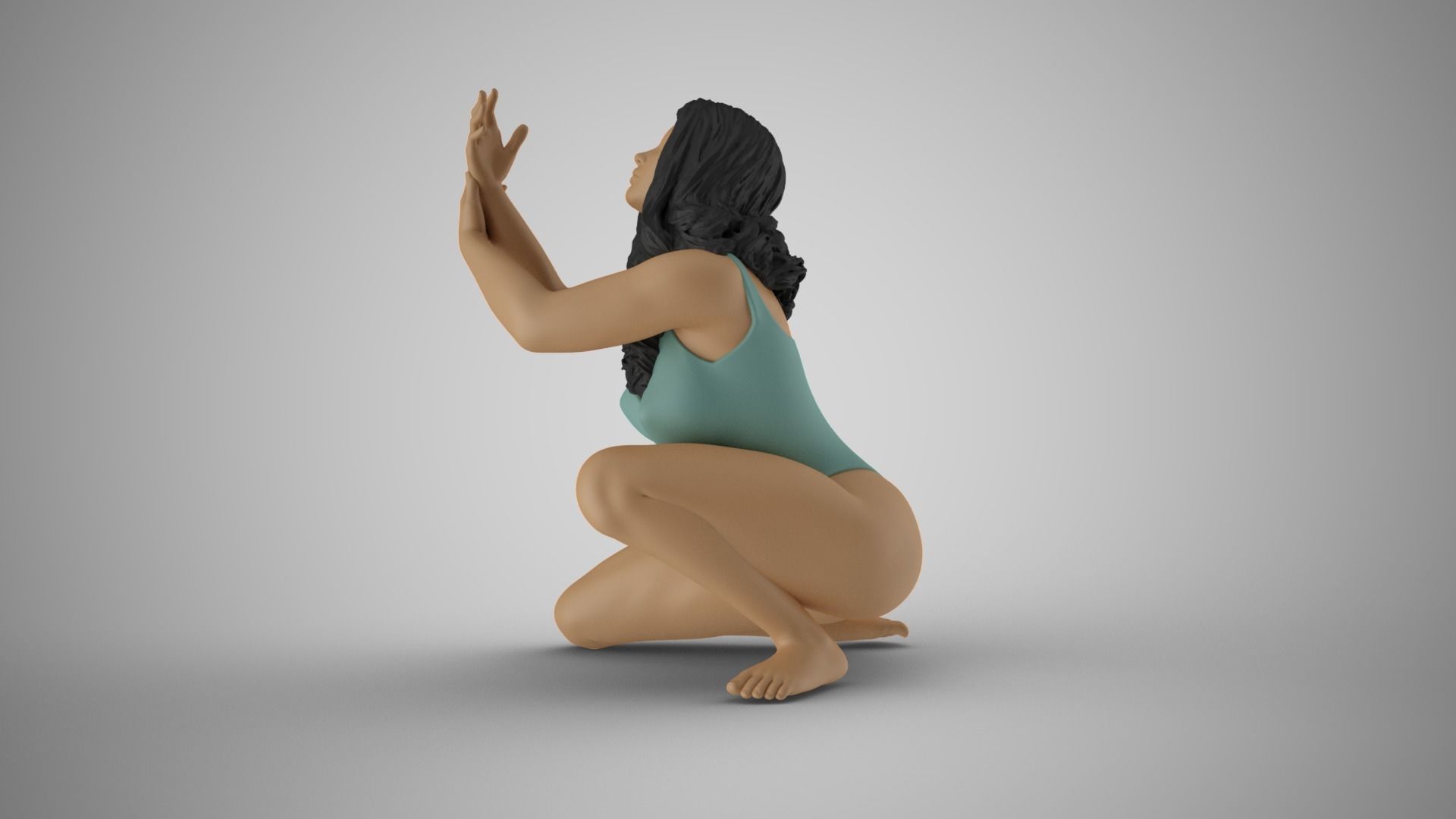 Begging Woman 3D print model_12