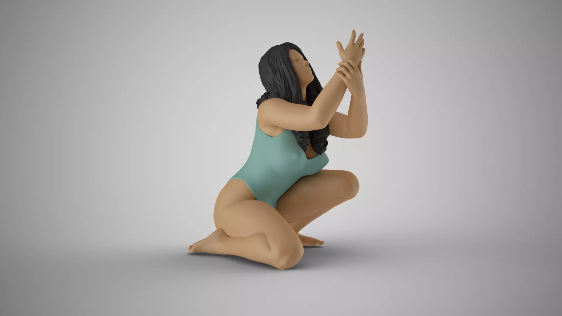 Begging Woman 3D print model_0