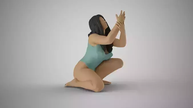 Begging Woman 3D print model