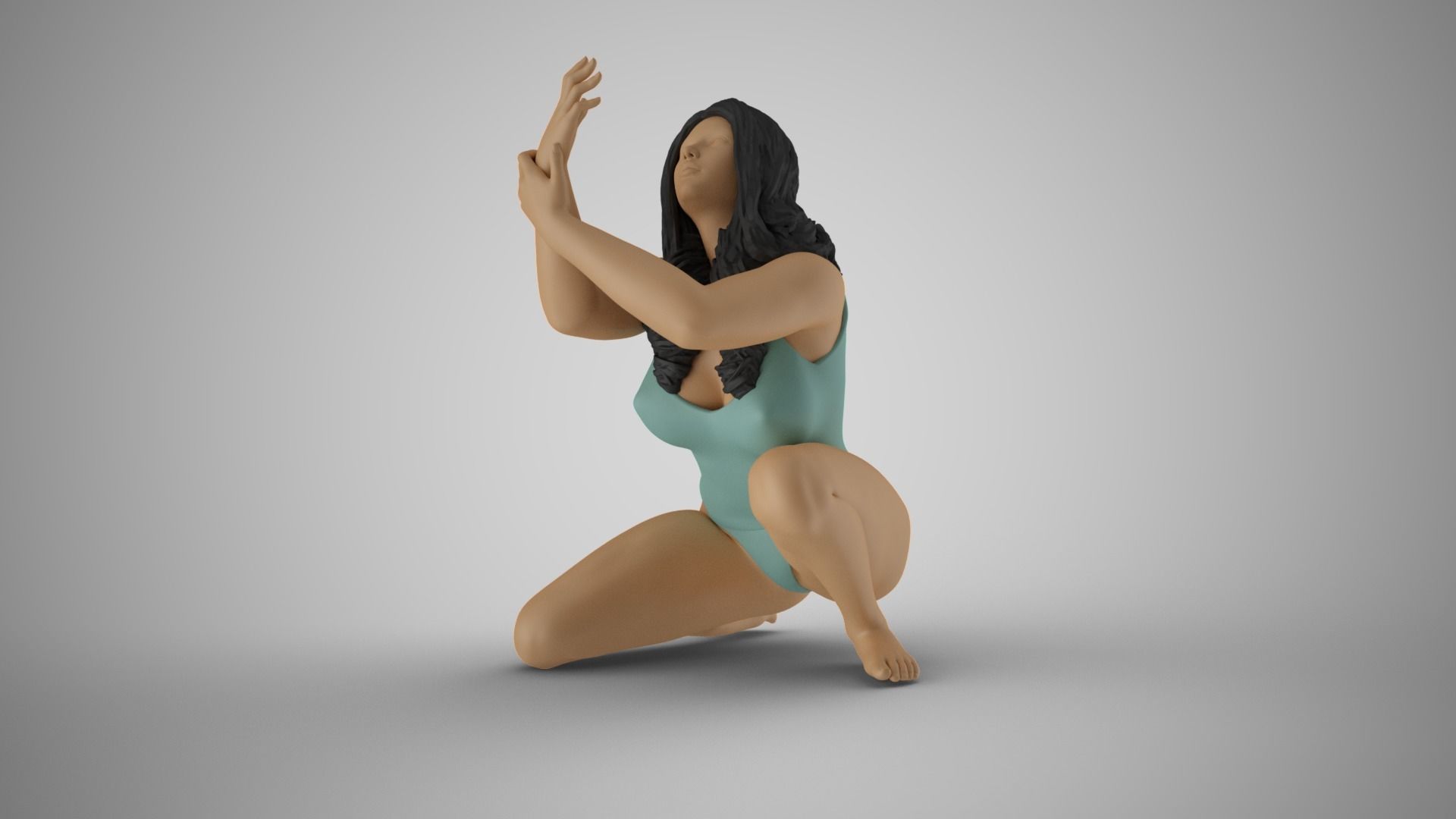 Begging Woman 3D print model_18