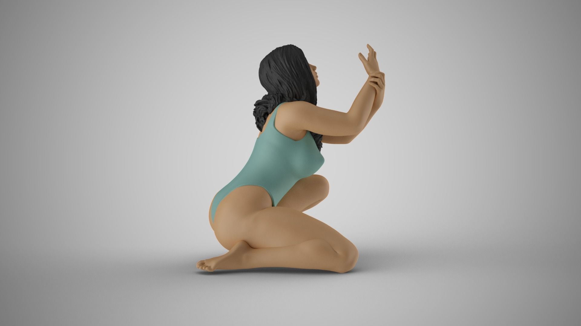 Begging Woman 3D print model_14