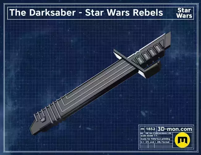 The Darksaber Star Wars Rebels 3D print model
