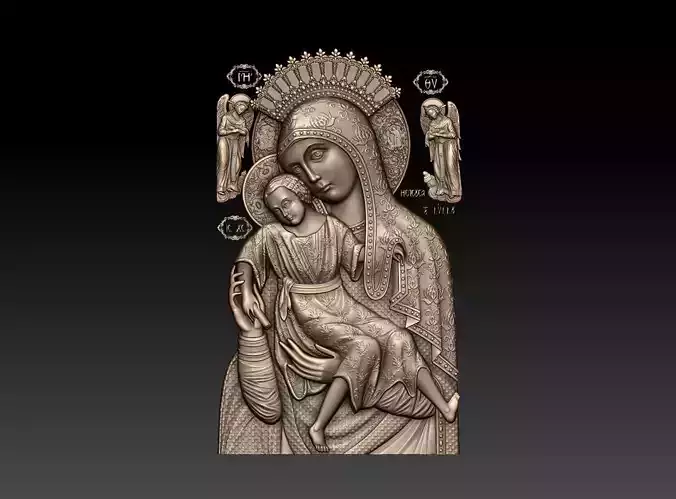 Kykkos icon of Mother of God All-Merciful 3D model