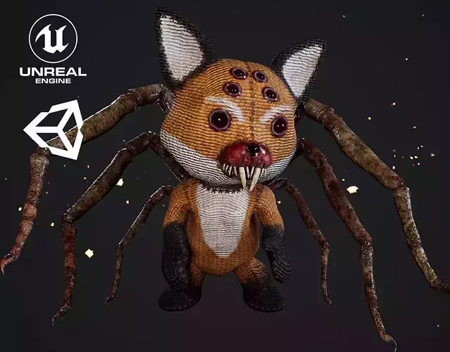 Horror Foxy Game Ready  Low-poly 3D model
