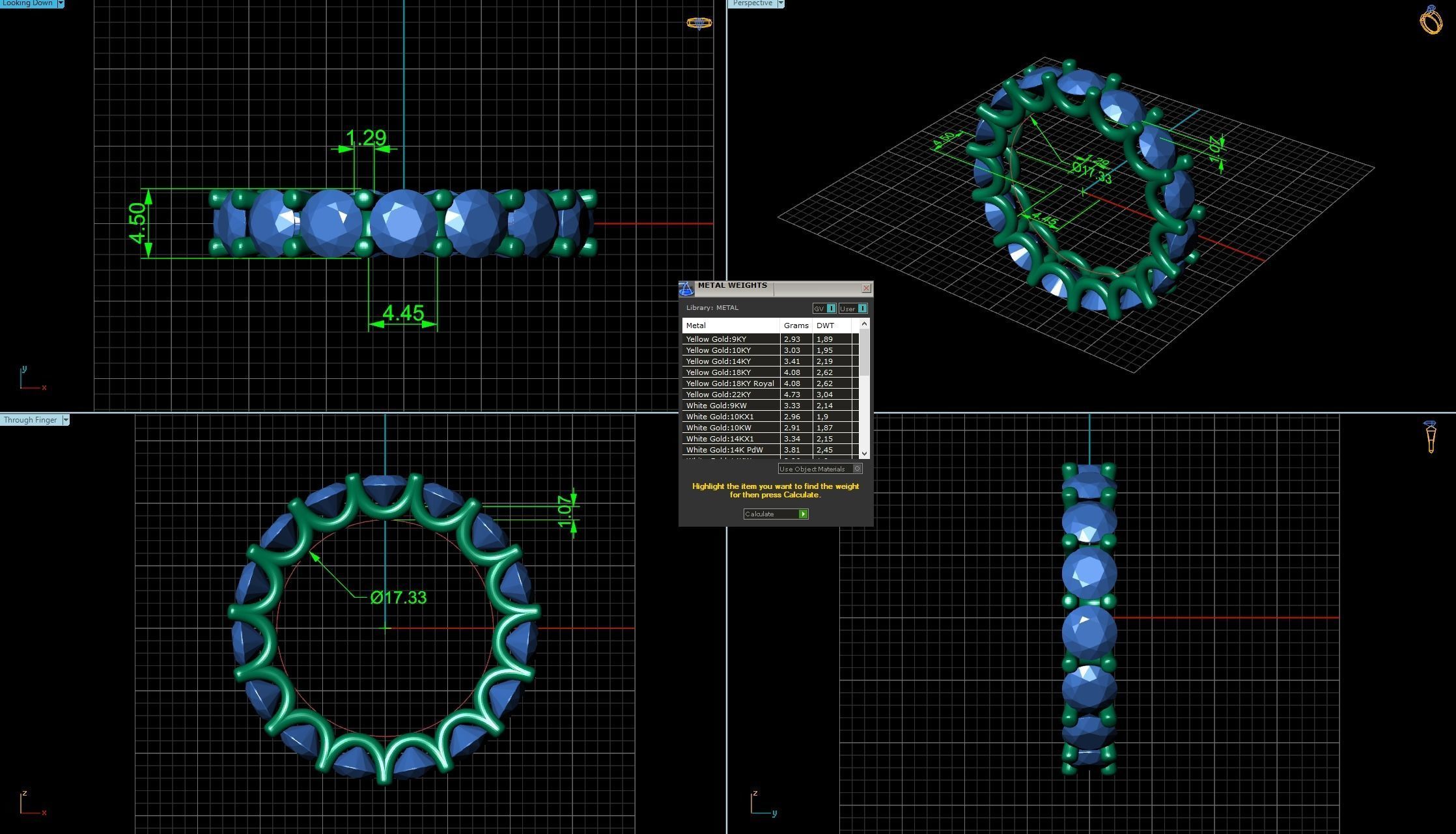 Round Diamond U-Prong Set Eternity Wedding Band 3D print model_1