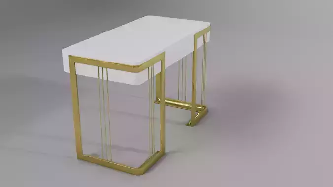 Gold and White Modern Desk