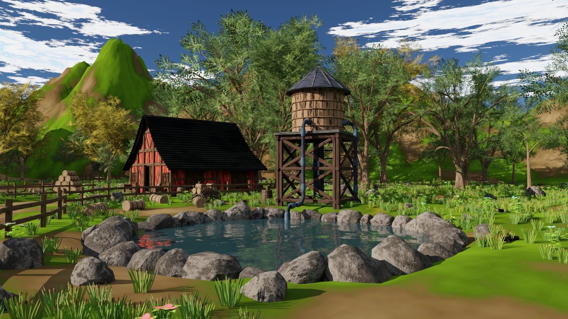 Farm field 3D model_6