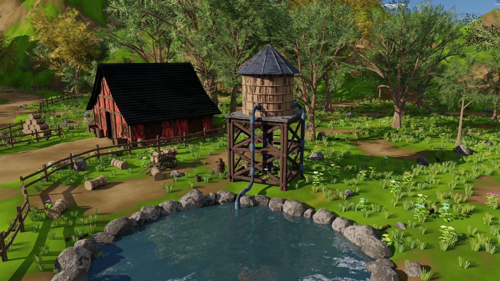 Farm field 3D model_4