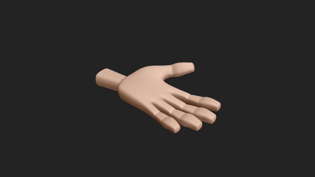 Hand Human Low-poly 3D model_7