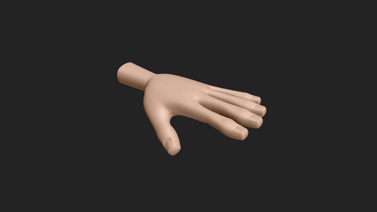 Hand Human Low-poly 3D model_6