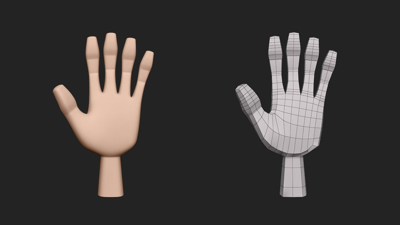 Hand Human Low-poly 3D model_5