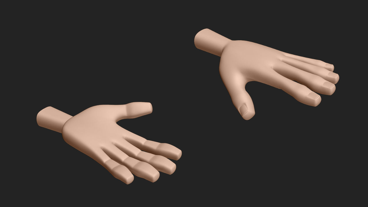 Hand Human Low-poly 3D model_2