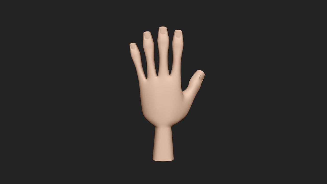 Hand Human Low-poly 3D model_8