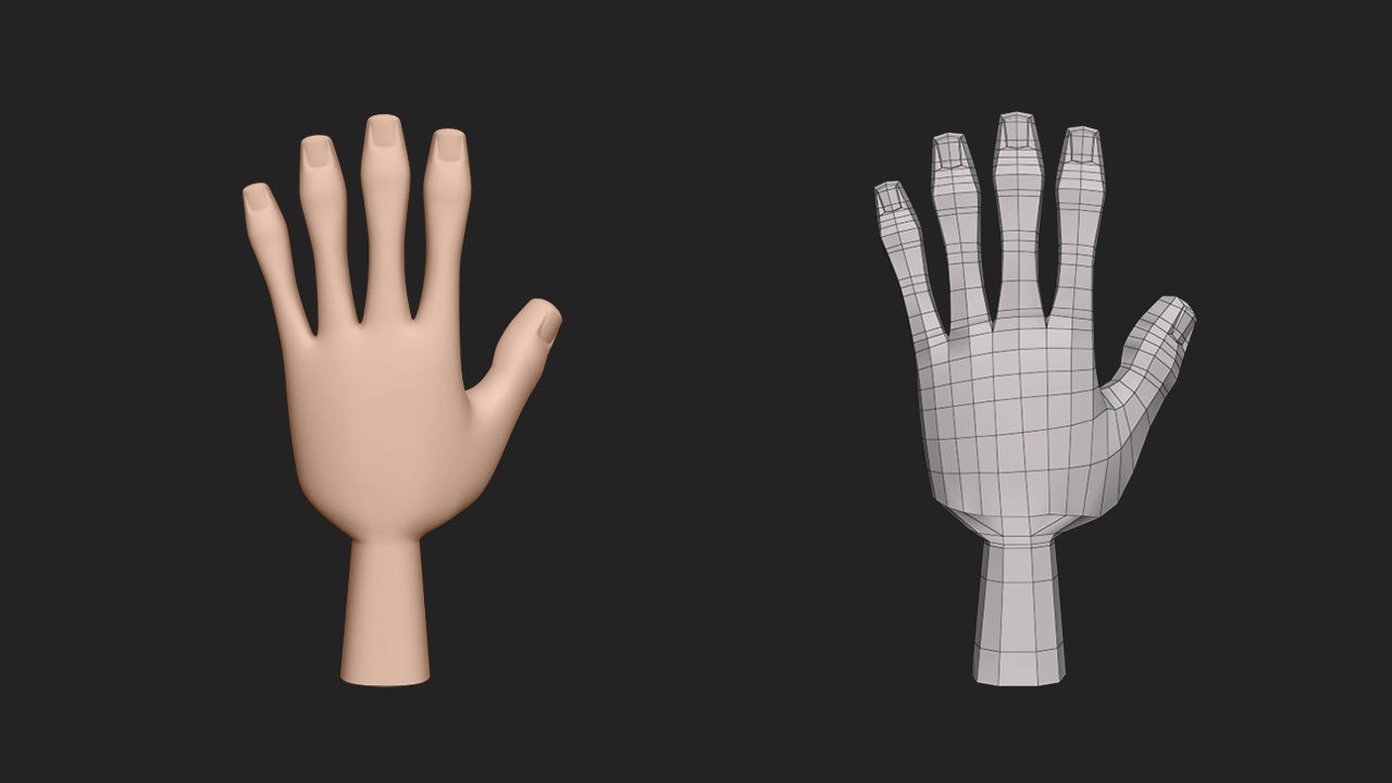 Hand Human Low-poly 3D model_4