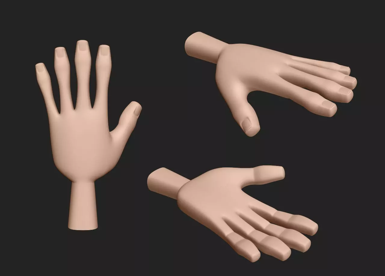 Hand Human Low-poly 3D model_0