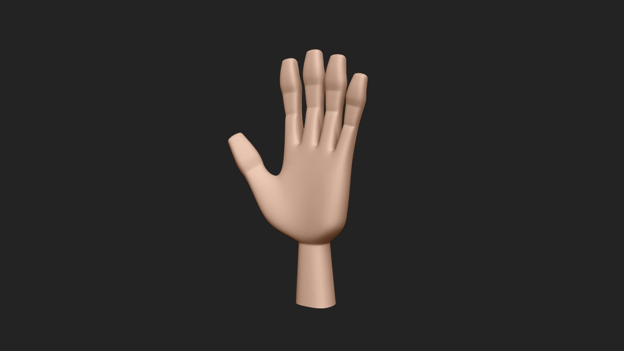 Hand Human Low-poly 3D model_9