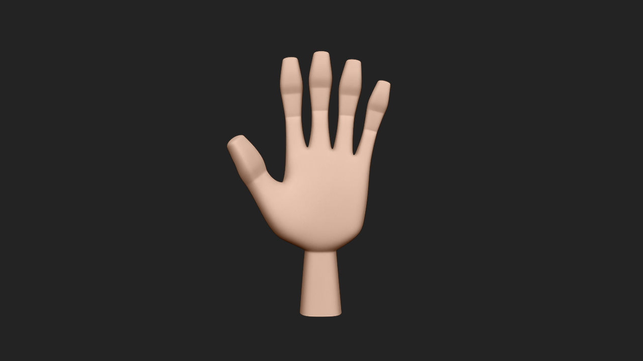 Hand Human Low-poly 3D model_10