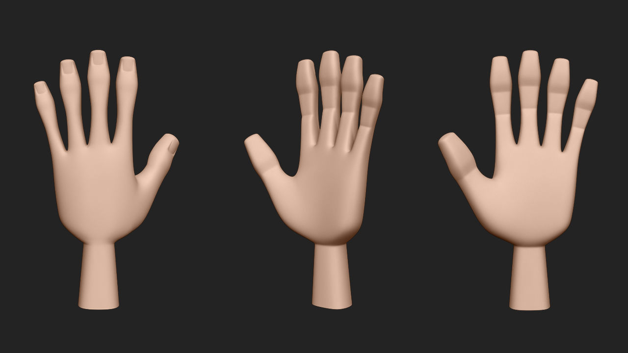 Hand Human Low-poly 3D model_1