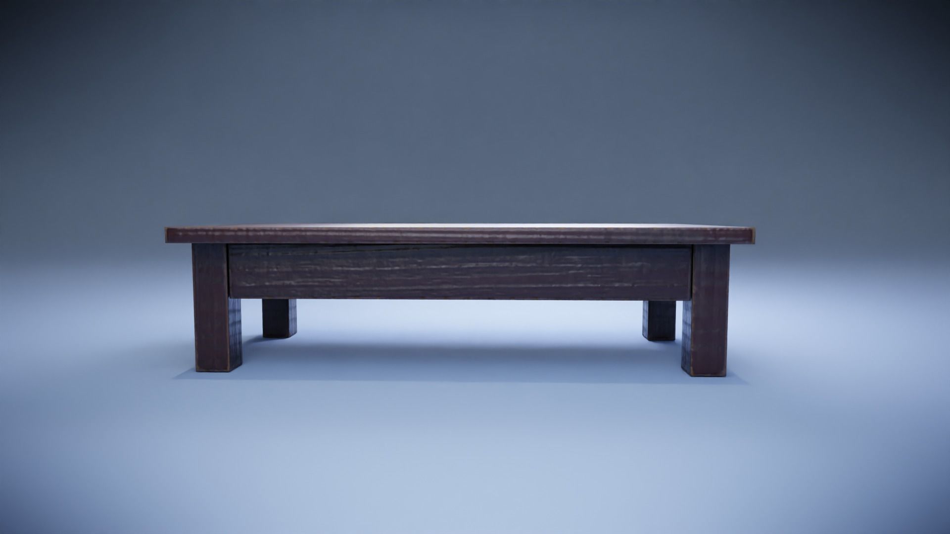 Vintage table Low-poly 3D model_4