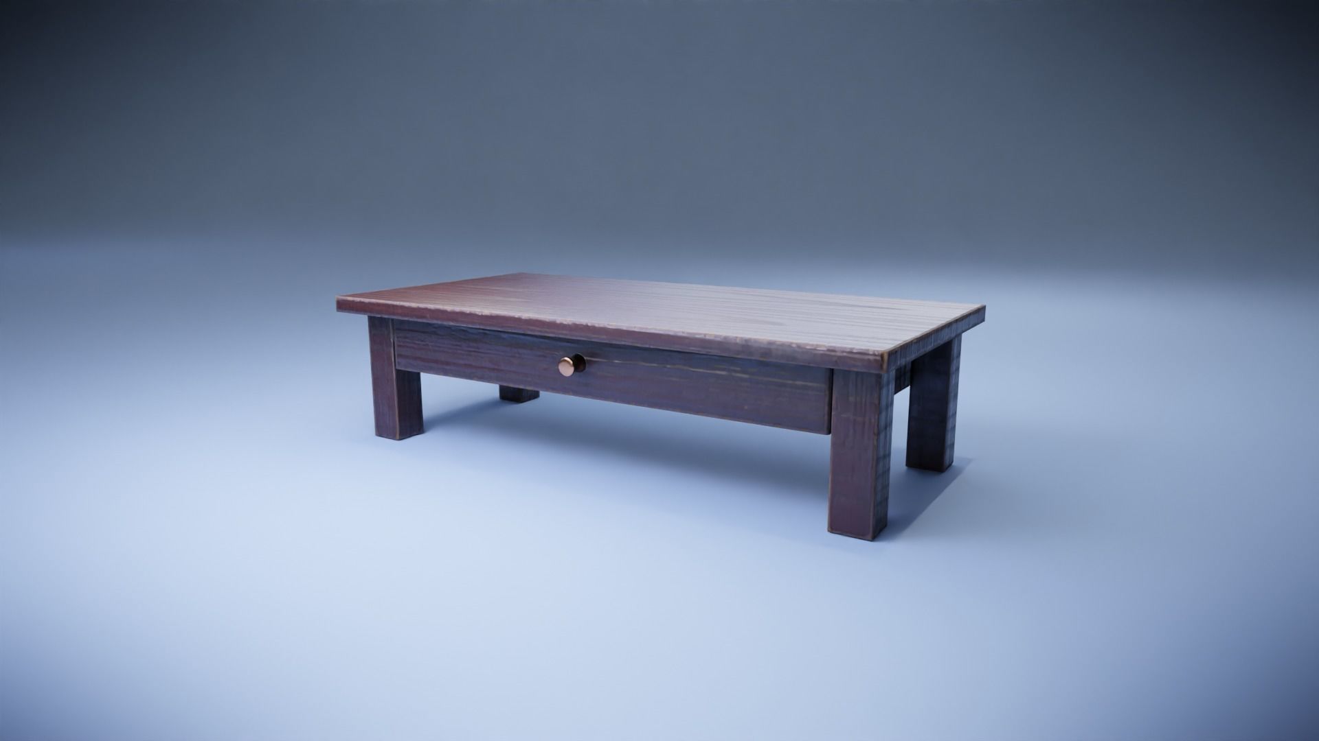 Vintage table Low-poly 3D model_2