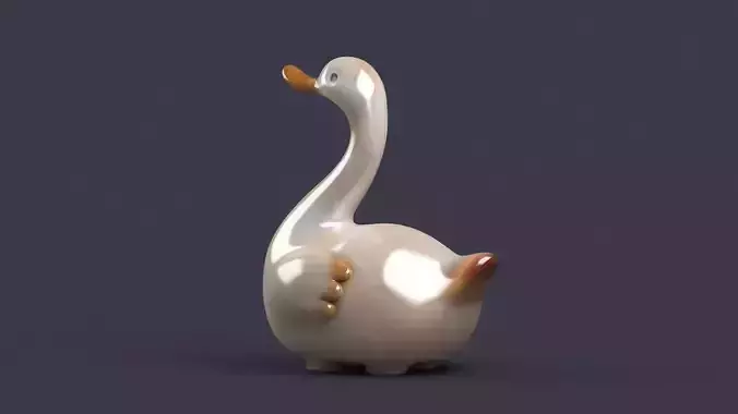 swan birds art sculptures beak sky flying sparrow 3D model