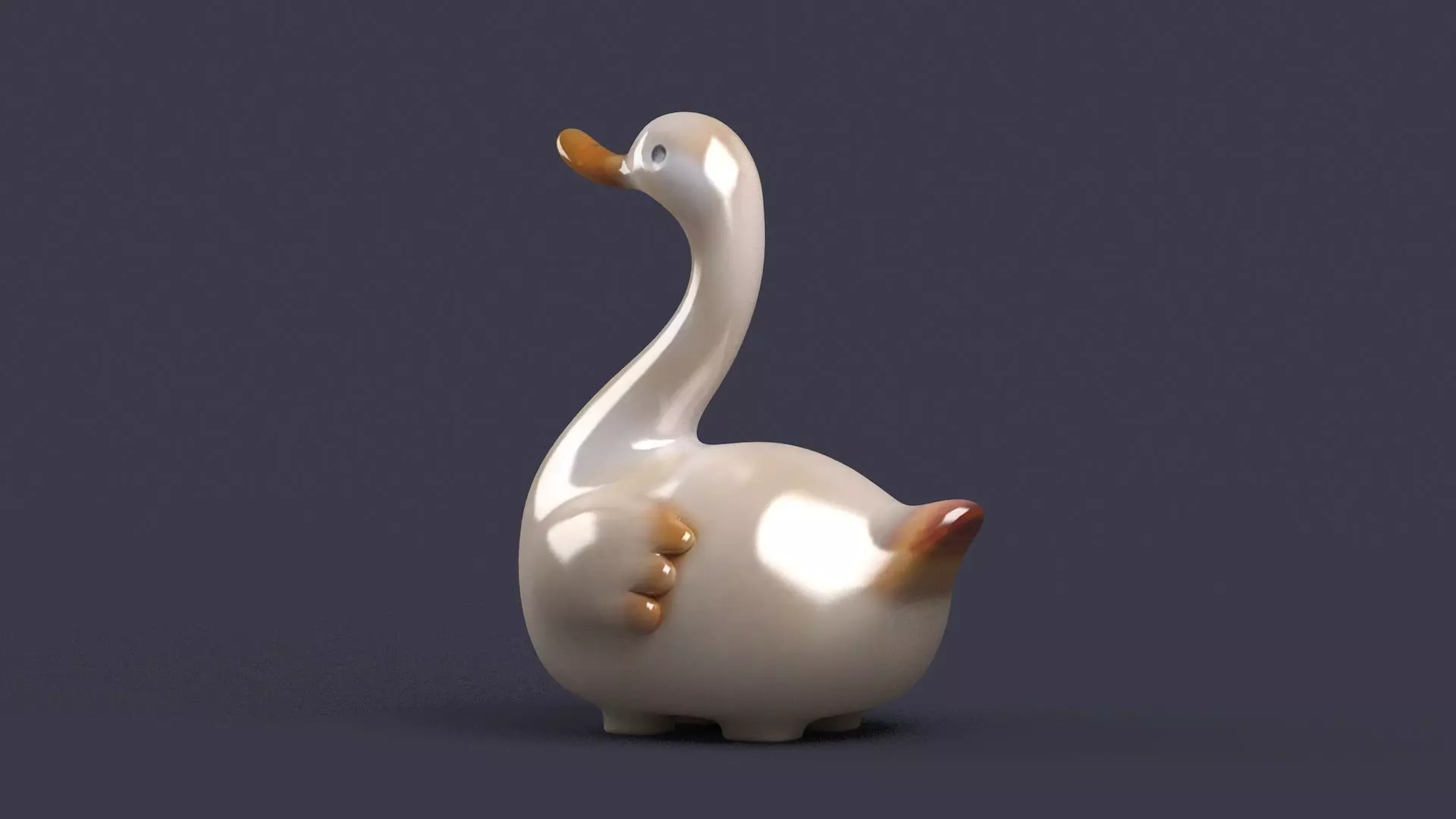 swan birds art sculptures beak sky flying sparrow 3D model_0