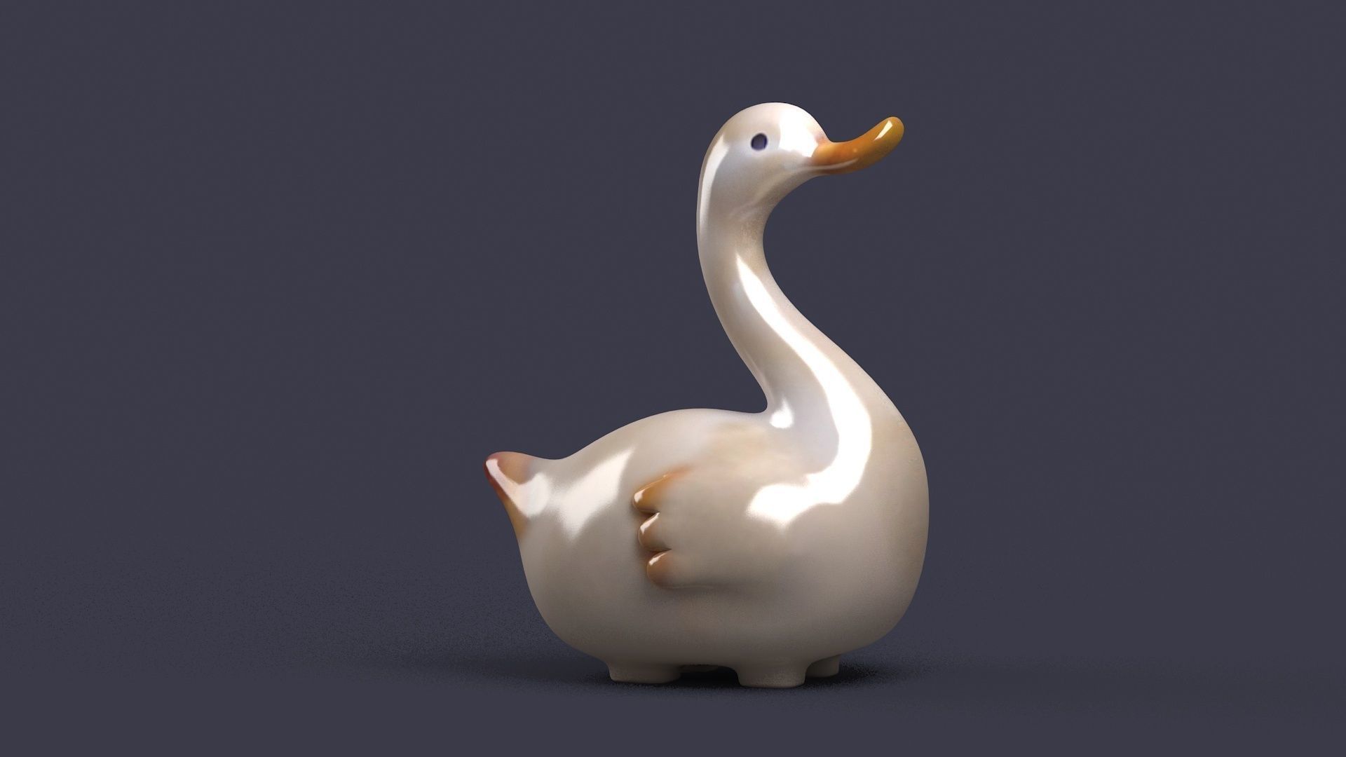 swan birds art sculptures beak sky flying sparrow 3D model_2