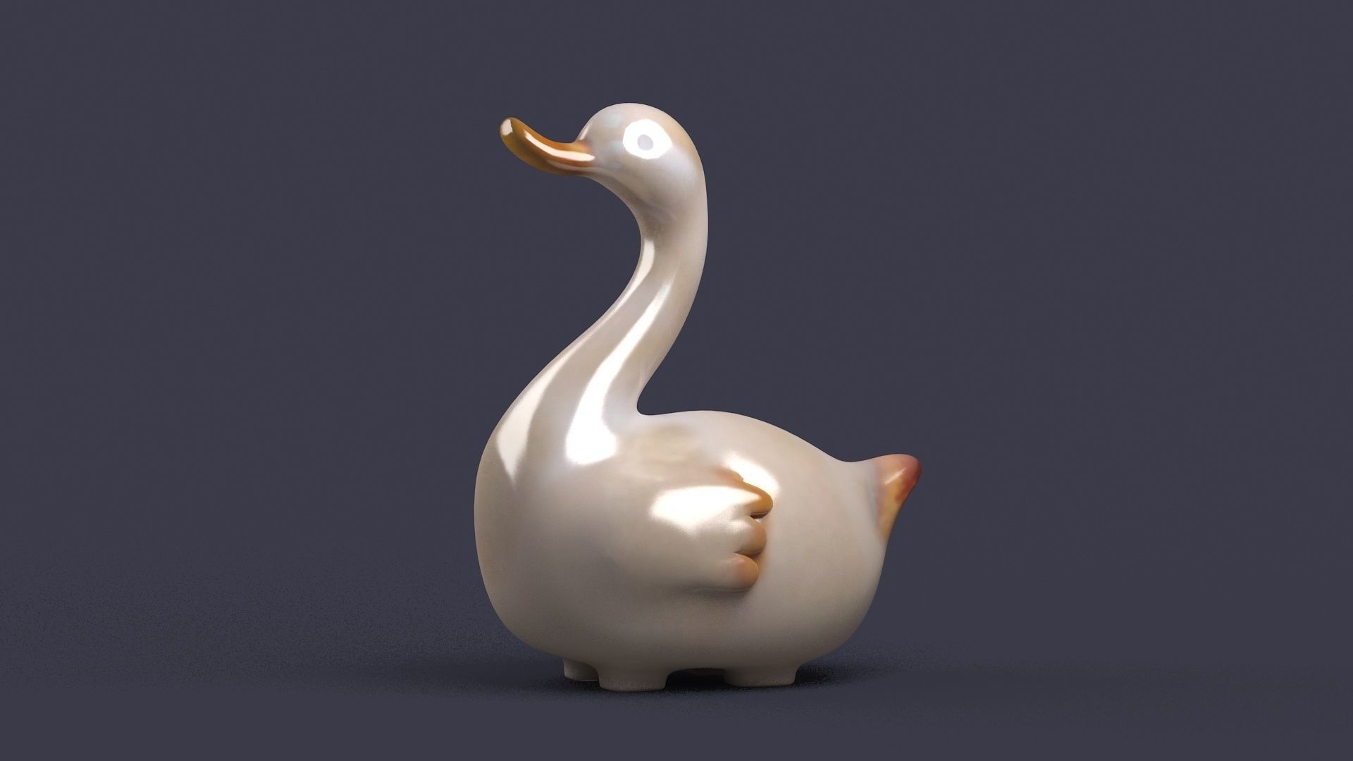swan birds art sculptures beak sky flying sparrow 3D model_1