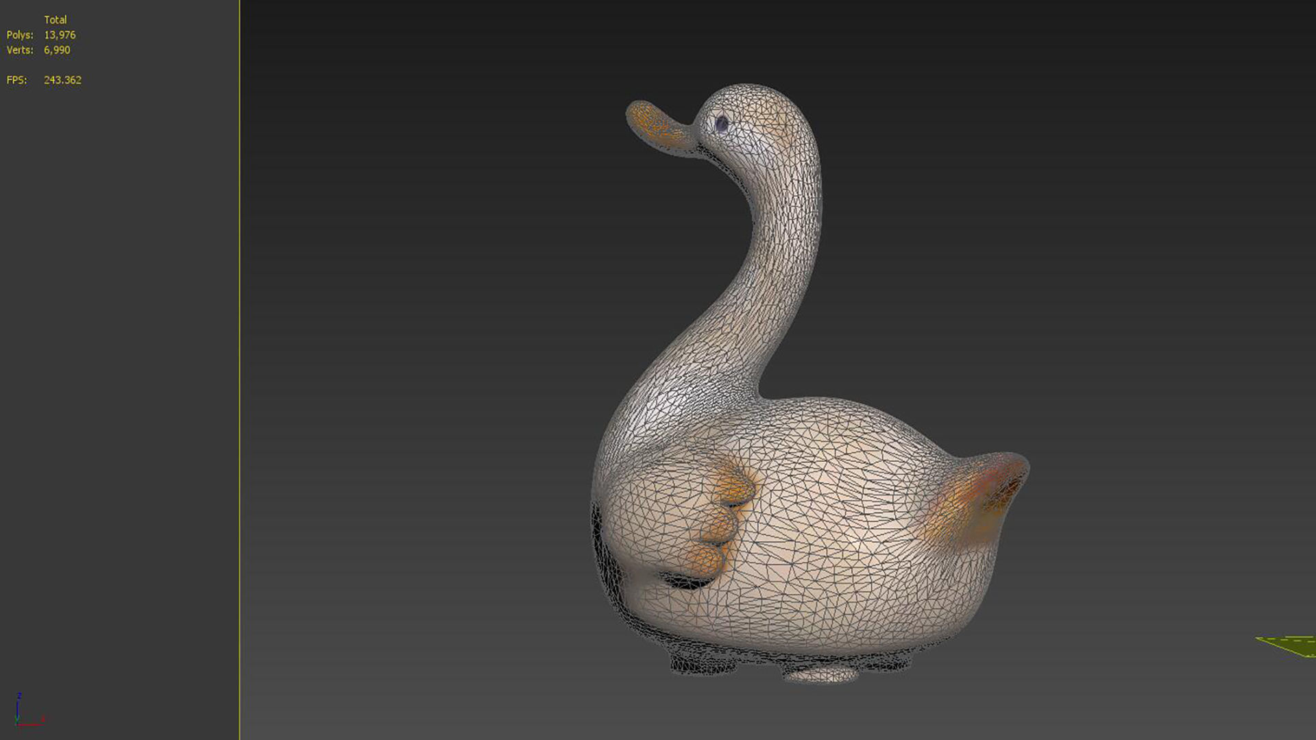swan birds art sculptures beak sky flying sparrow 3D model_5